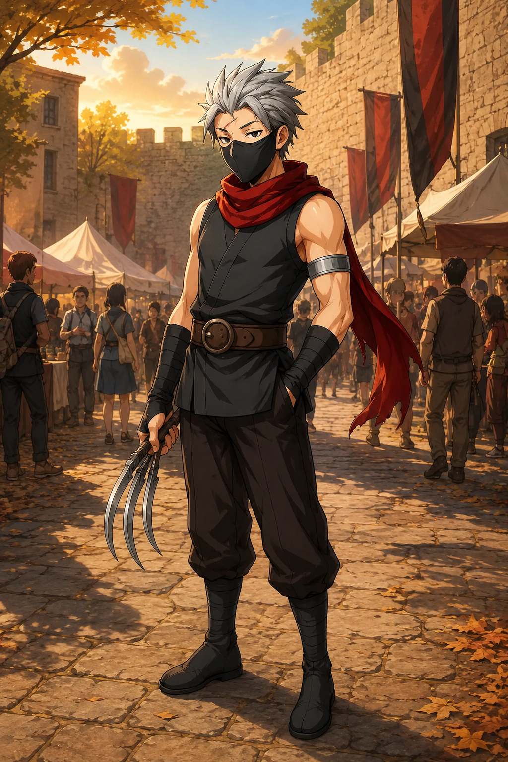 Utchi a Lucca Comics, davanti alle mura della città.